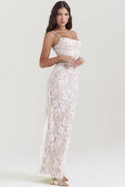 Vestido Longo de Renda Branco - Liviele