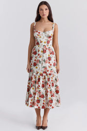 Vestido Midi Branco Flora  - Liviele