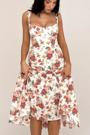 Vestido Midi Branco Flora  - Liviele