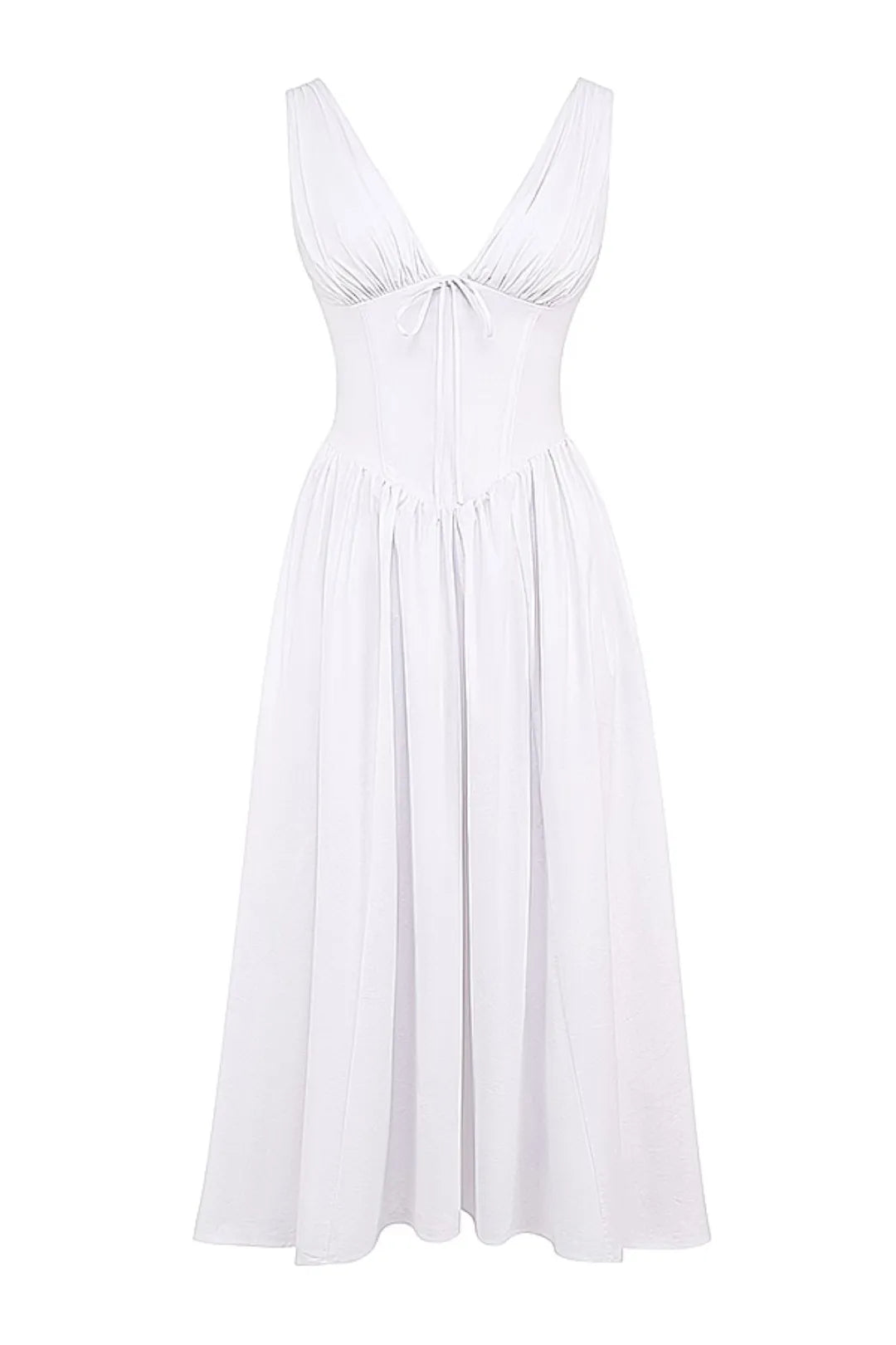 Vestido Midi Branco Liso - Liviele