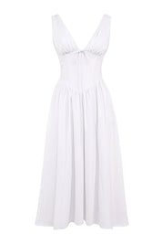 Vestido Midi Branco Liso - Liviele