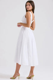 Vestido Midi Branco Liso - Liviele