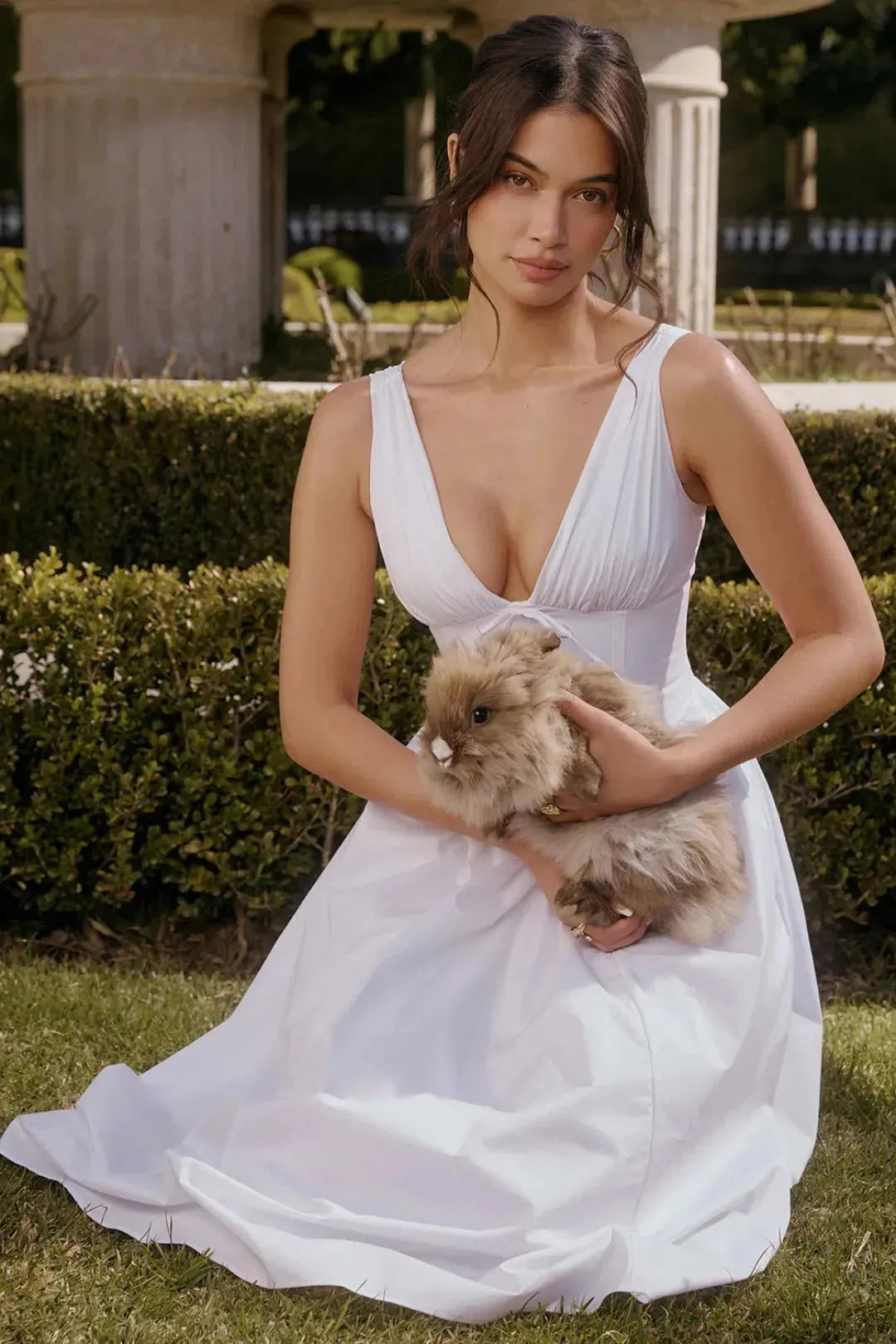 Vestido Midi Branco Liso - Liviele