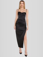 Vestido Midi Cetim - Modelo Liviele