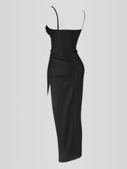 Vestido Midi Cetim - Modelo Liviele