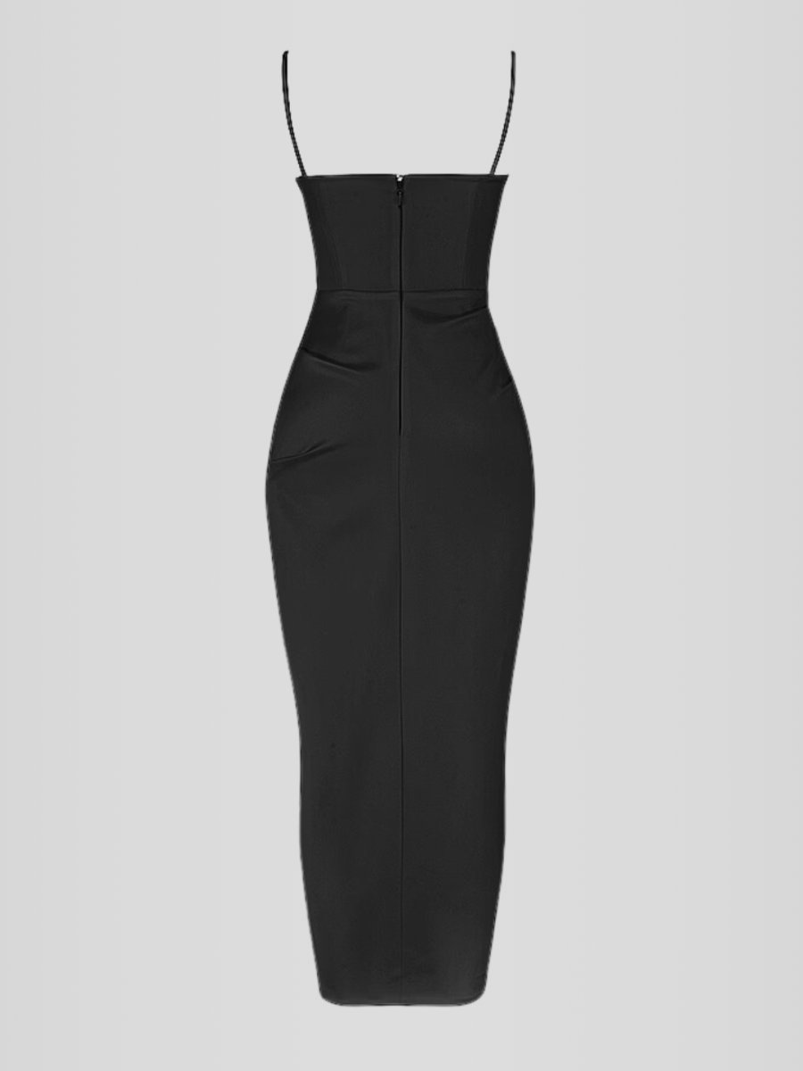 Vestido Midi Cetim - Modelo Liviele