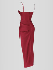 Vestido Midi Cetim - Modelo Liviele