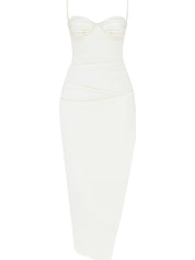 Vestido Midi Cetim - Modelo Liviele