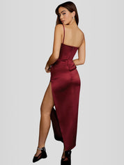 Vestido Midi Cetim - Modelo Liviele