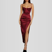 Vestido Midi Cetim - Modelo Liviele