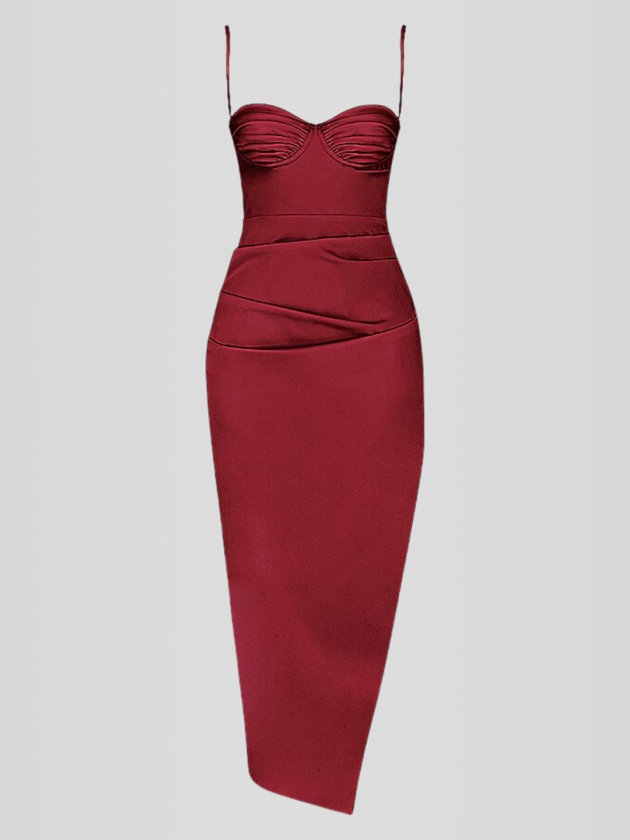 Vestido Midi Cetim - Modelo Liviele
