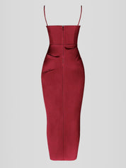 Vestido Midi Cetim - Modelo Liviele