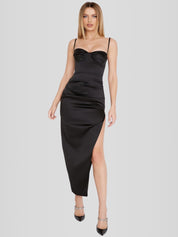 Vestido Midi Cetim - Modelo Liviele