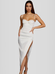 Vestido Midi Cetim - Modelo Liviele