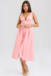 Vestido Midi Cetim Pêssego - Liviele