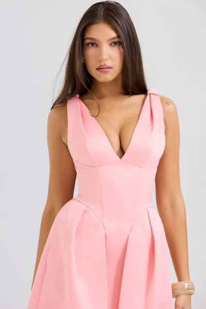 Vestido Midi Cetim Pêssego - Liviele