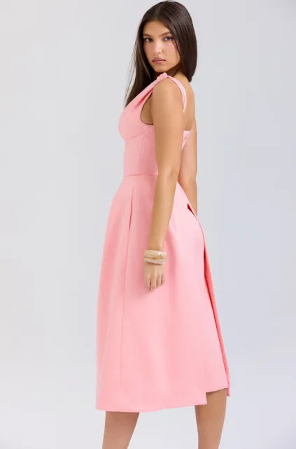 Vestido Midi Cetim Pêssego - Liviele