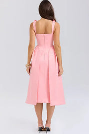 Vestido Midi Cetim Pêssego - Liviele