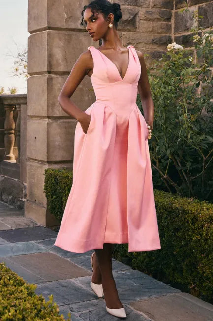Vestido Midi Cetim Pêssego - Liviele