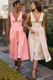 Vestido Midi Cetim Pêssego - Liviele