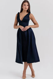Vestido Midi Cetim Pêssego - Liviele