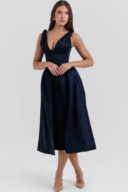 Vestido Midi Cetim Pêssego - Liviele