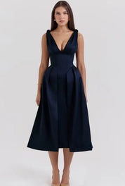 Vestido Midi Cetim Pêssego - Liviele