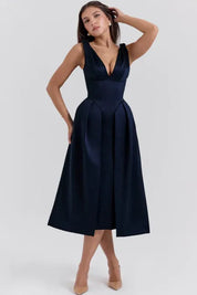 Vestido Midi Cetim Pêssego - Liviele