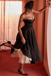 Vestido Midi Liviele - Modela a Cintura | Dupla Camada