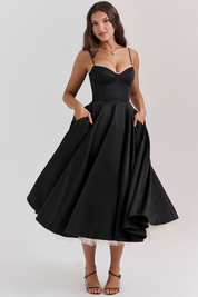 Vestido Midi Liviele - Modela a Cintura | Dupla Camada