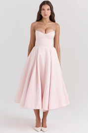 Vestido Midi Liviele - Modela a Cintura | Dupla Camada