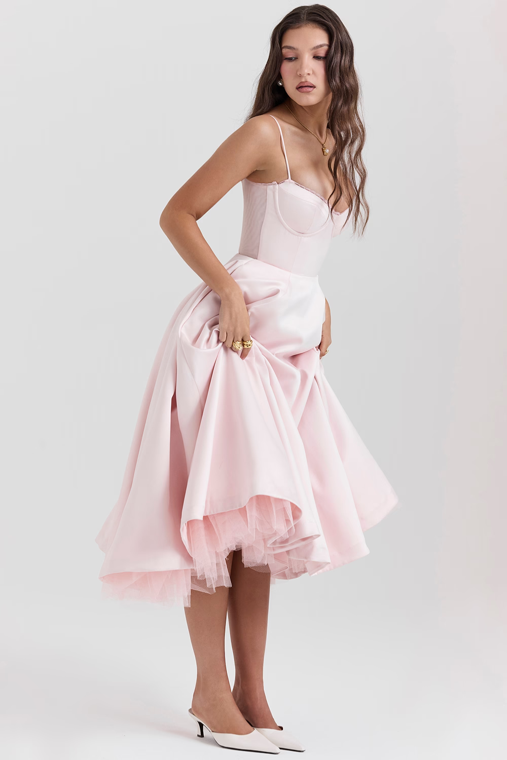 Vestido Midi Liviele - Modela a Cintura | Dupla Camada