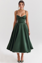 Vestido Midi Liviele - Modela a Cintura | Dupla Camada