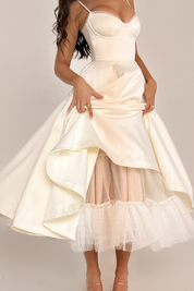 Vestido Midi Liviele - Modela a Cintura | Dupla Camada