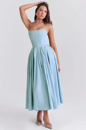 Vestido Midi Sem Alça Modelo - Liviele
