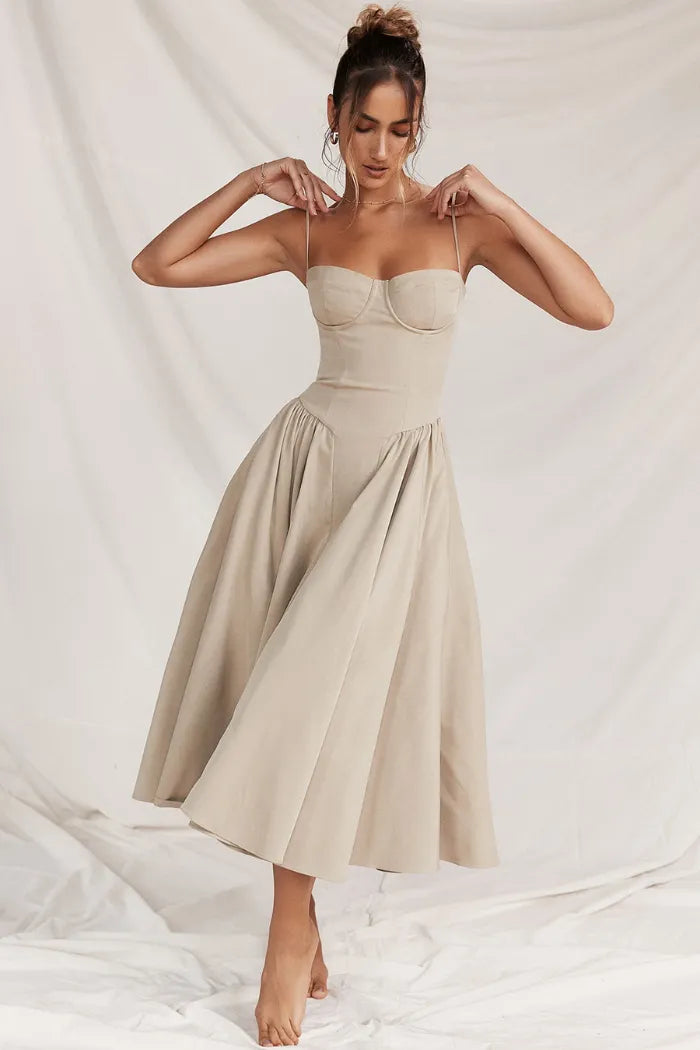 Vestido Midi Slim Modelador - Modelo Liviele