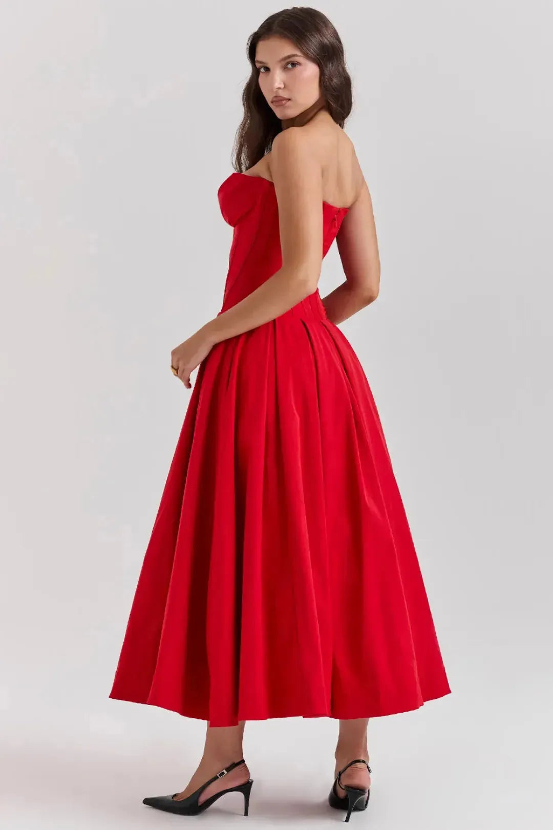 Vestido Midi Vermelho Exclusivo - Liviele