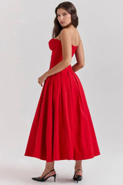 Vestido Midi Vermelho Exclusivo - Liviele