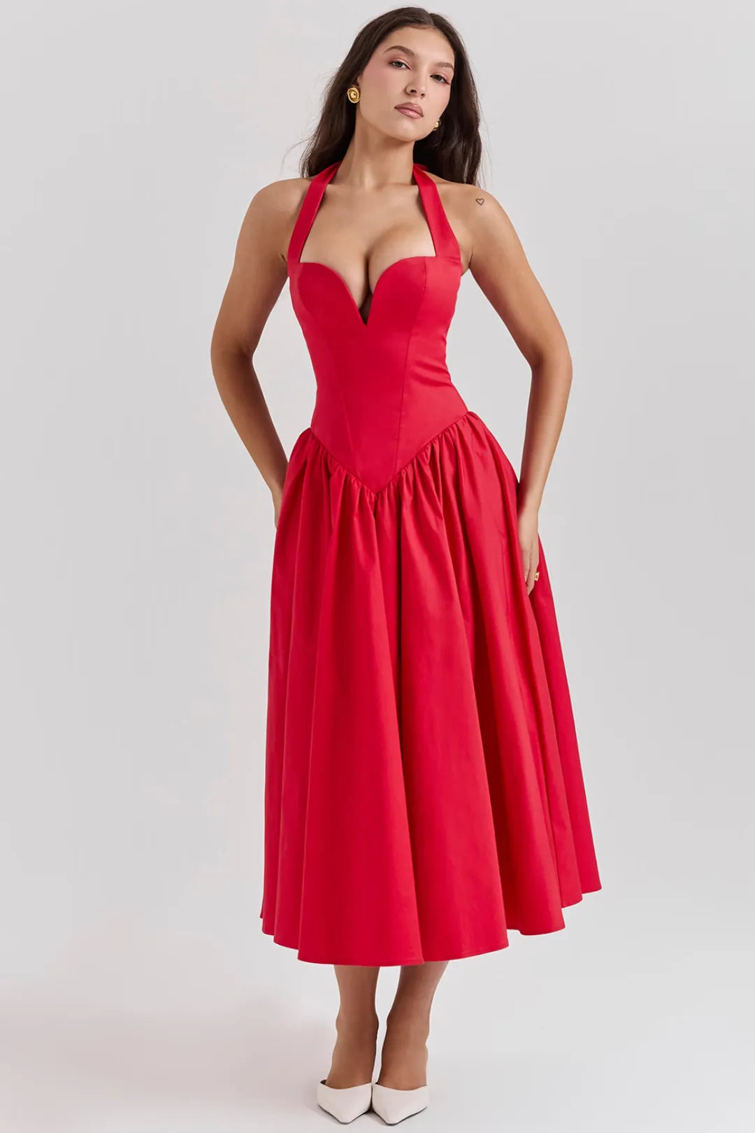 Vestido Midi Vermelho Passione - Liviele