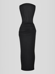 Vestido Midi Cetim - Modelo Liviele