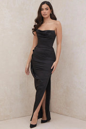 Vestido longo Com decote reto - Liviele