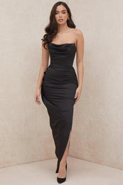 Vestido longo Com decote reto - Liviele