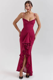 Vestido Longo  Com Babado - Modelo Liviele