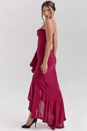 Vestido Longo  Com Babado - Modelo Liviele