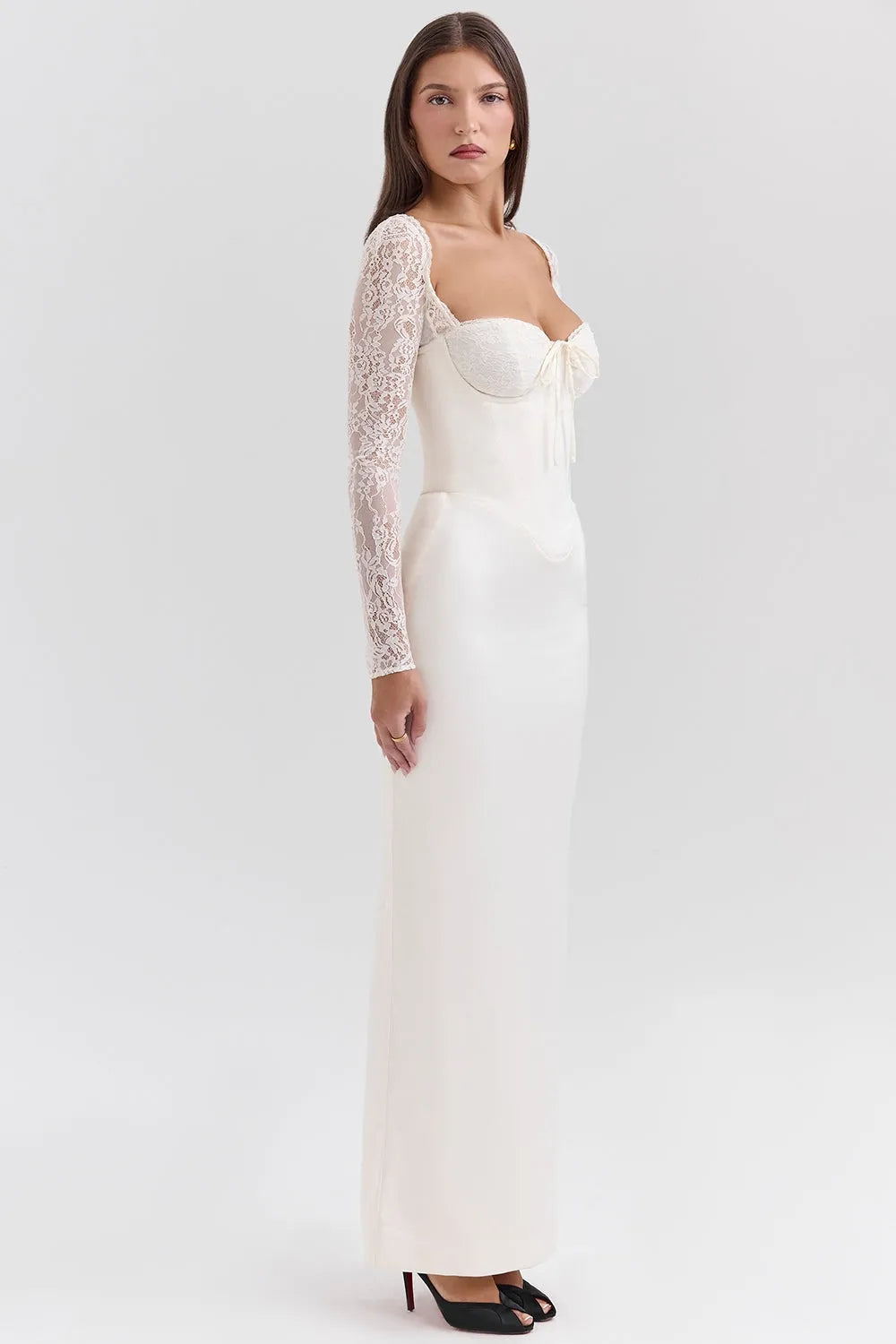 Vestido Longo Em Cetim - Modelo Liviele