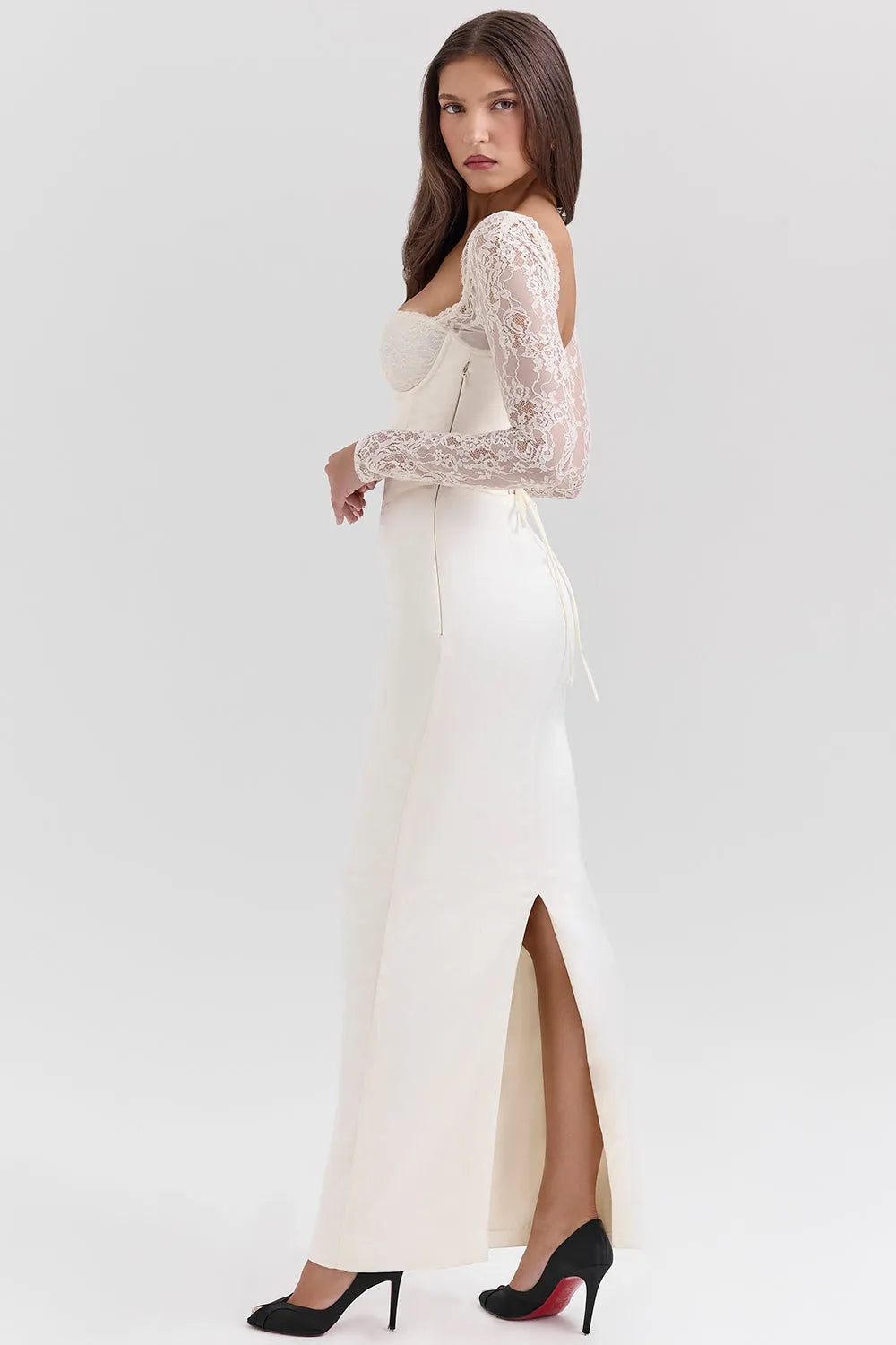 Vestido Longo Em Cetim - Modelo Liviele
